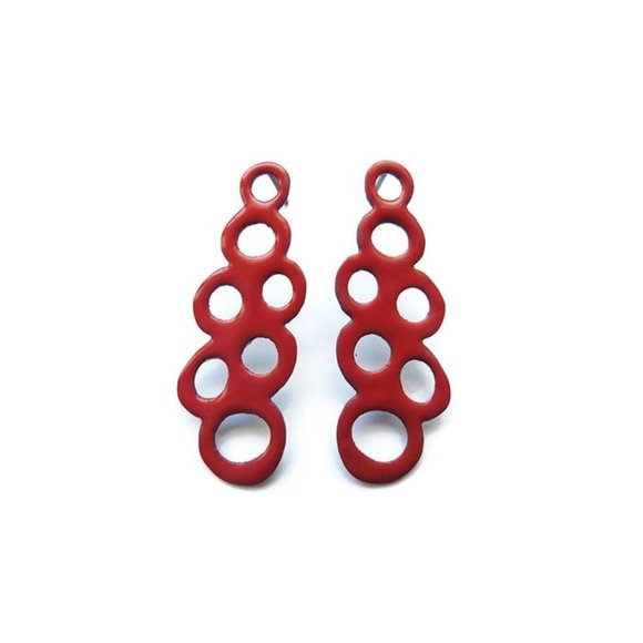 Handmade in SPAIN - Sterling Silver, Openwork Circle Post Earrings - Picture 4 of 5